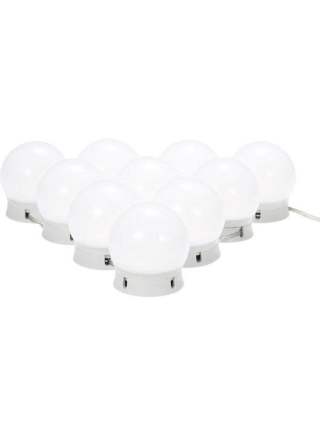 مجموعة مصابيح LED لمرآة الزينة قابلة للتعتيم مكونة من 10 قطع أبيض 20x14x5.7سم  - Image 1