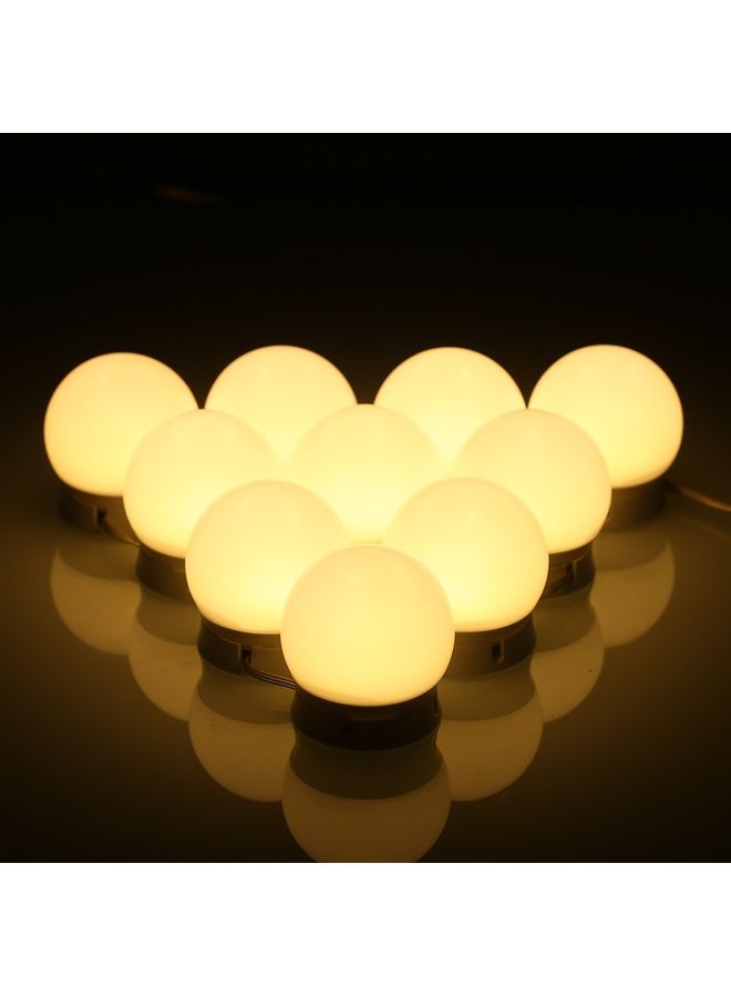 مجموعة مصابيح LED لمرآة الزينة قابلة للتعتيم مكونة من 10 قطع أبيض 20x14x5.7سم  - Image 5