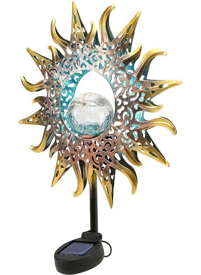 ماركة غير محددة مصباح محاكي لهب من الحديد يعمل بالطاقة الشمسية أزرق 33x29x8سم  - Image 3