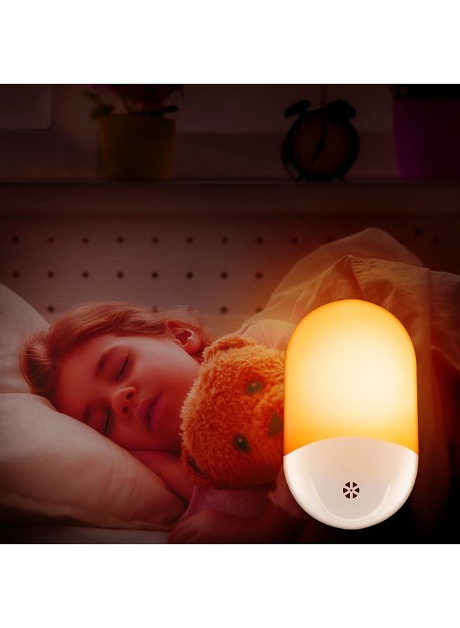 مصباح LED ليلي موفر للطاقة مزود بجهاز استشعار يعمل من الغسق إلى الماء أصفر  - Image 2