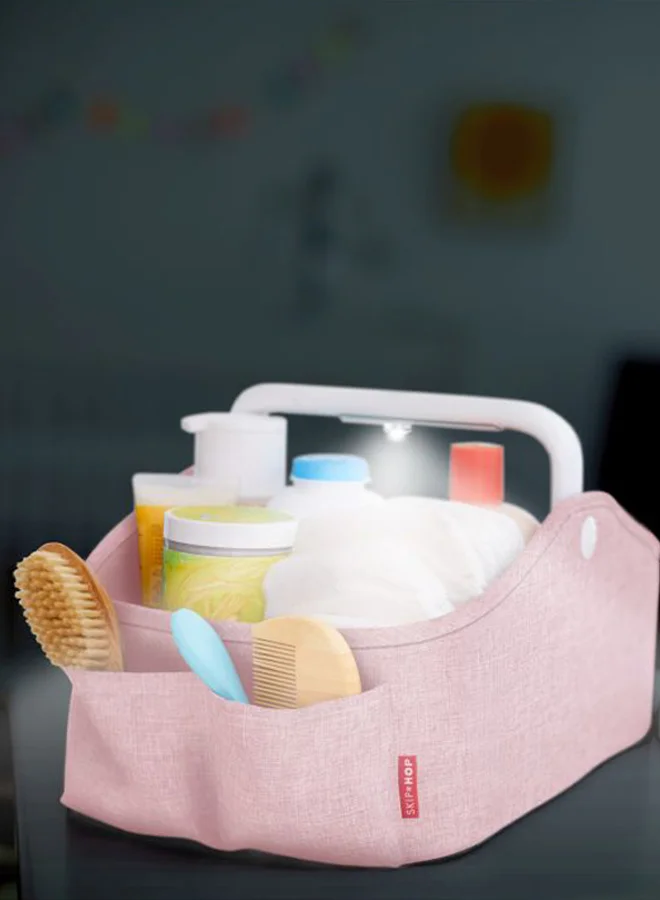 Skip Hop Ultra Portable Light Up Diaper Caddy For Suitable From Birth, Pink, Grey, White