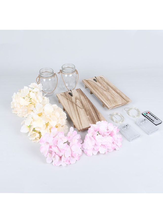 2-Piece LED Hanging Glass Jar Light Warm Yellow/Purple - Image 2