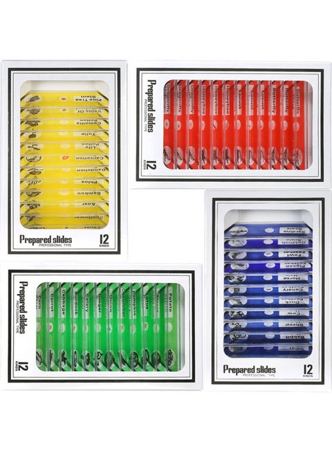 48 Piece Prepared Microscope Slides Set Multicolour