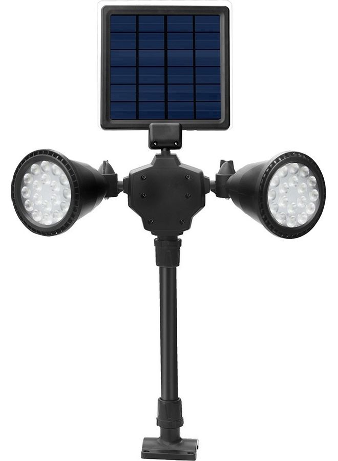 مصباح إضاءة مركزة برأس مزدوج يعمل بالطاقة الشمسية أبيض دافئ - Image 1