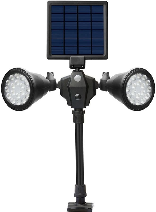 مصباح إضاءة مركزة برأس مزدوج يعمل بالطاقة الشمسية أبيض دافئ - Image 3