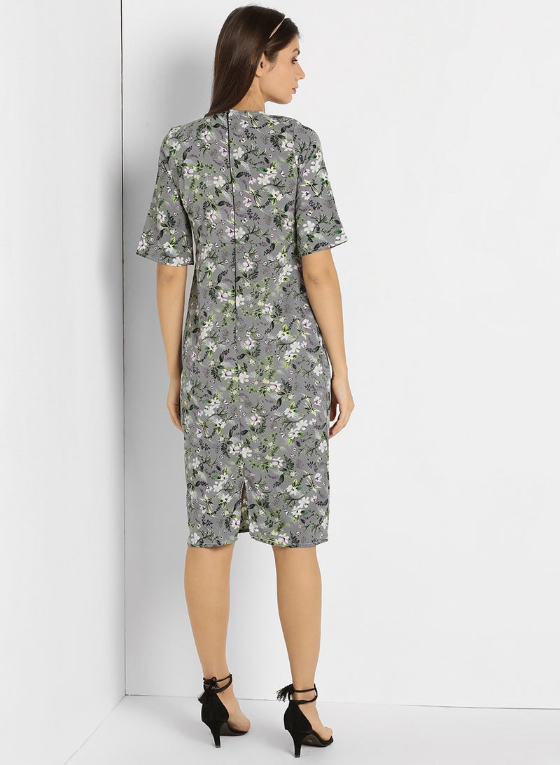 Campus Sutra Round Neck Printed Casual Dress Multicolour - Image 2
