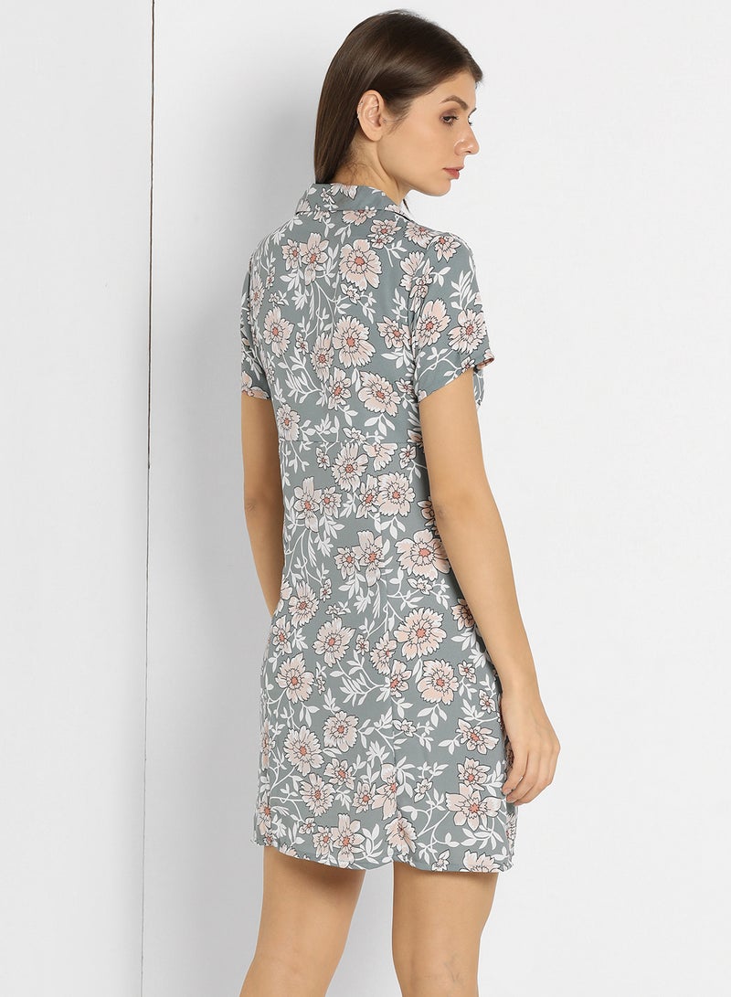 Campus Sutra - Printed Casual Mini Dress Multicolour - Image 1