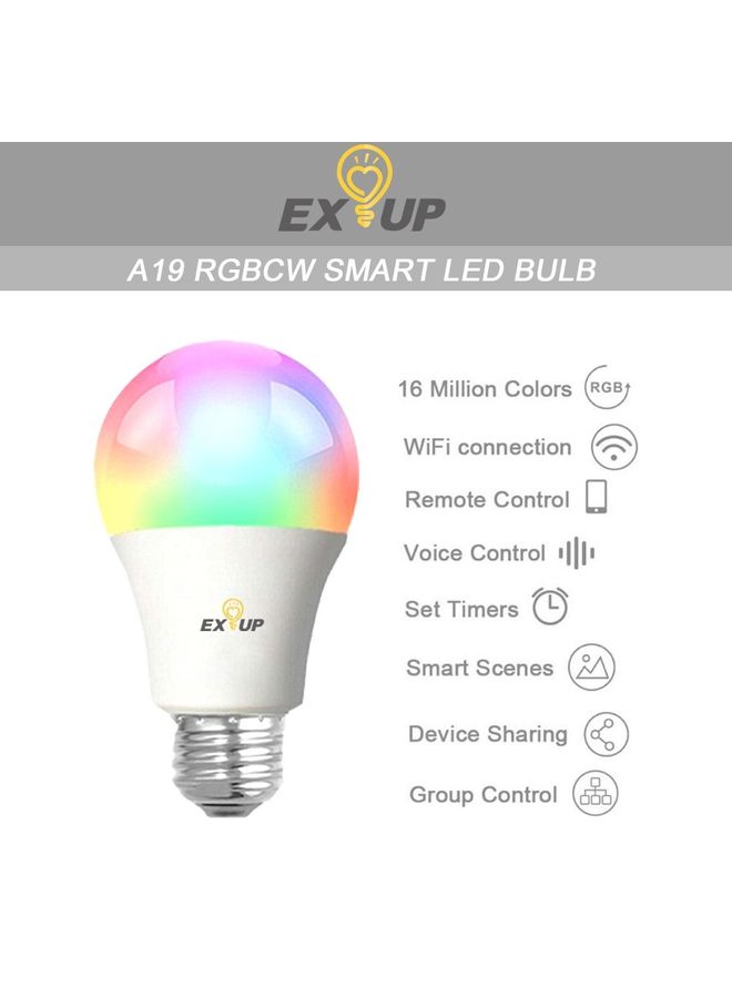 2-Pack Intelligent Wi-Fi LED Bulb with Smartphone APP and Voice Control 9W Multicolour  - Image 2