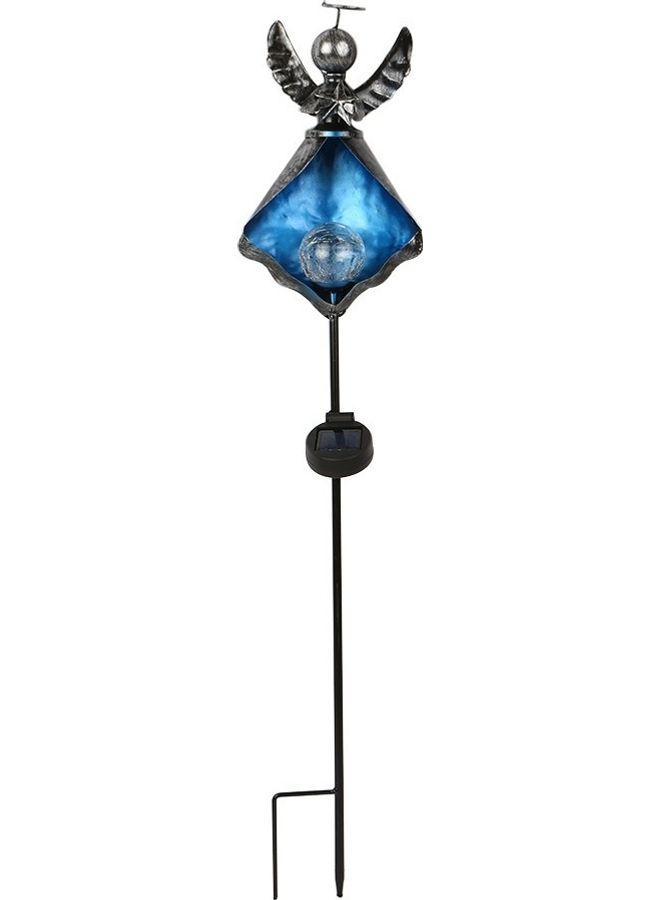 Generic Solar Iron Simulate Flame Inserted Lamp Blue 42x18x12cm  - Image 1