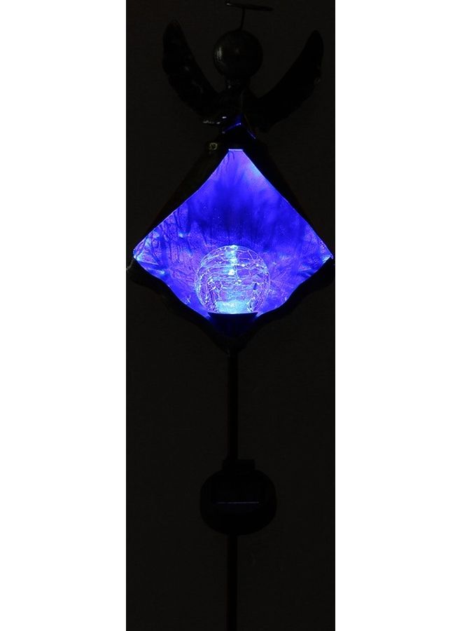 Generic Solar Iron Simulate Flame Inserted Lamp Blue 42x18x12cm  - Image 3