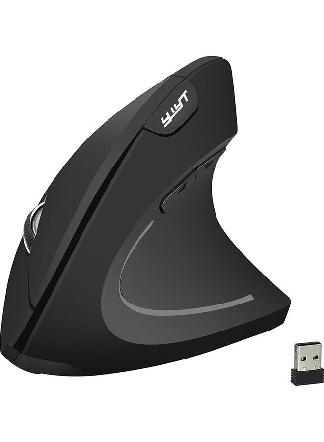 YWYT - 2.4G Wireless Vertical Optical Mouse With USB Receiver Black - Image 1