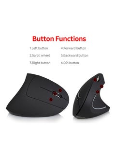 YWYT 2.4G Wireless Vertical Optical Mouse With USB Receiver Black  - Image 2