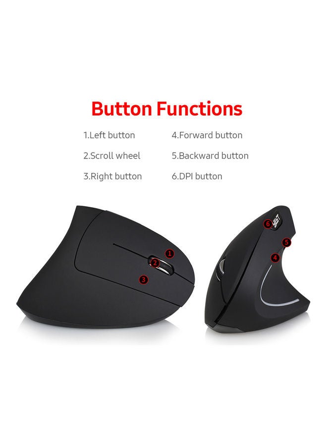 YWYT - 2.4G Wireless Vertical Optical Mouse With USB Receiver Black - Image 1