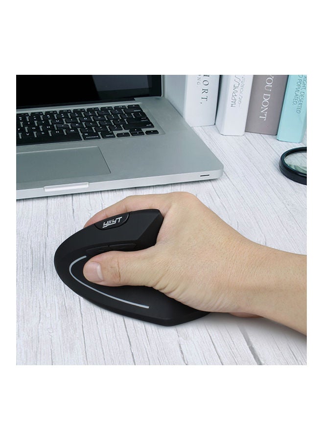 YWYT - 2.4G Wireless Vertical Optical Mouse With USB Receiver Black - Image 1