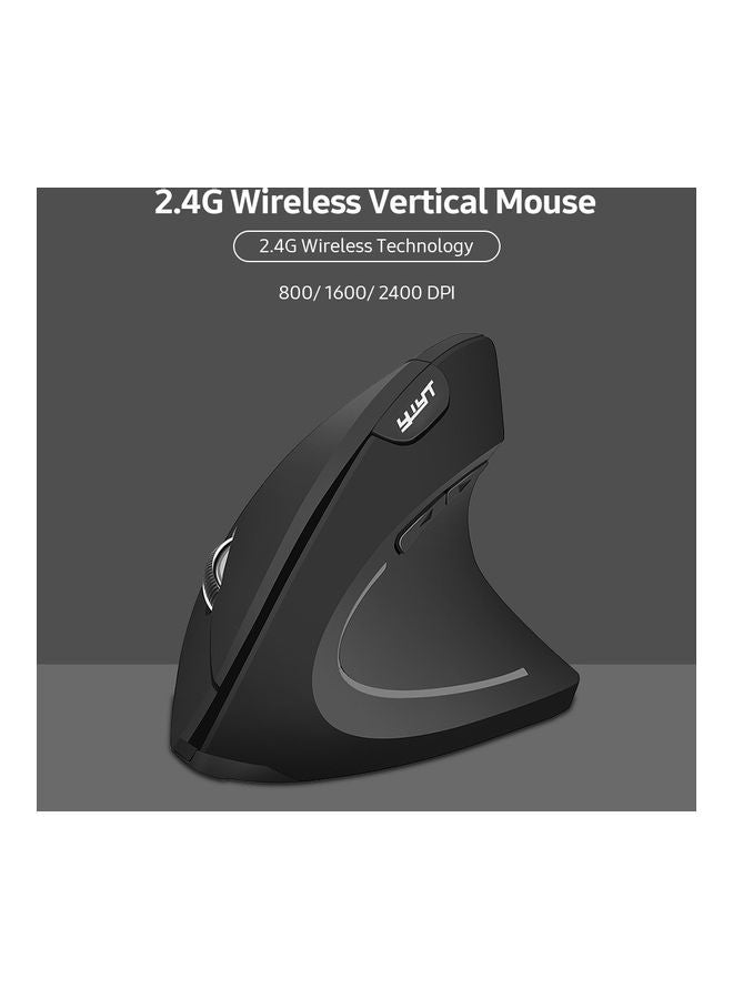 YWYT - 2.4G Wireless Vertical Optical Mouse With USB Receiver Black - Image 1