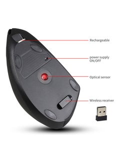YWYT 2.4G Wireless Vertical Optical Mouse With USB Receiver Black  - Image 5