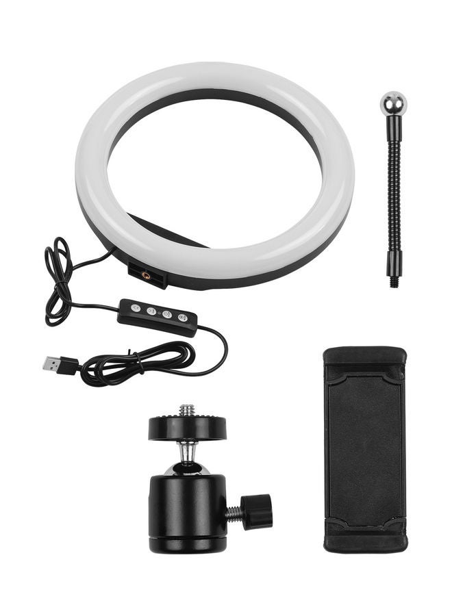 مجموعة ضوء LED حلقي للتصوير الفوتوغرافي مع حامل أسود/أبيض - Image 2