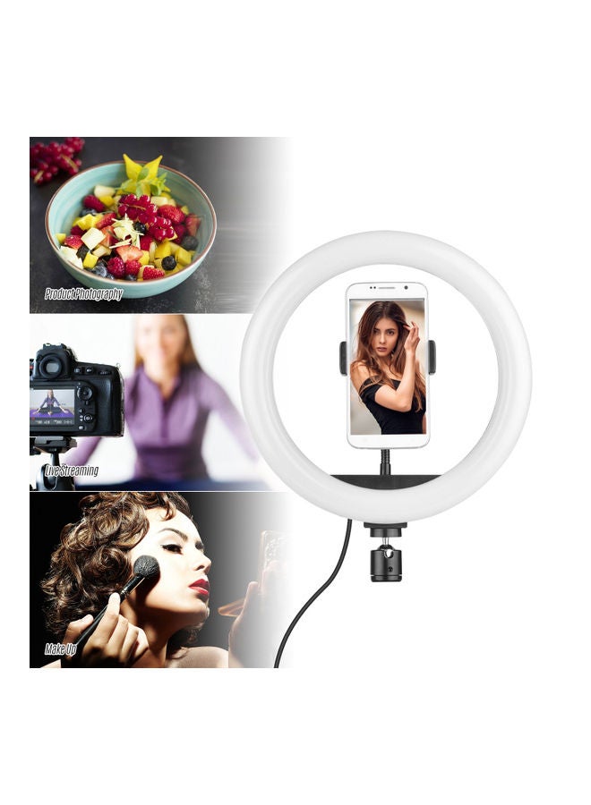 مجموعة ضوء LED حلقي للتصوير الفوتوغرافي مع حامل أسود/أبيض - Image 4