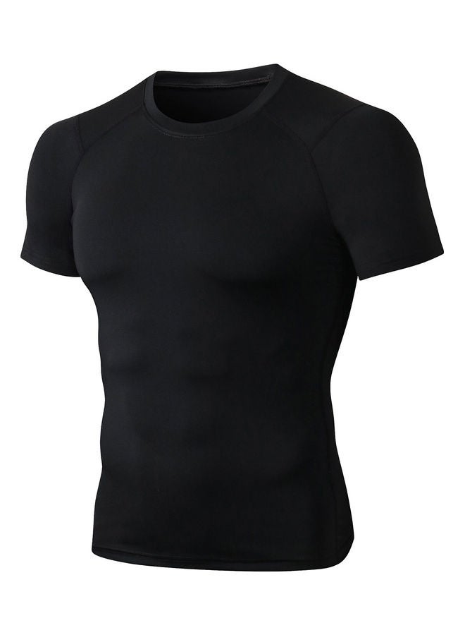 Generic Men Elastic Slim O-Neck Short Sleeves Sport T-Shirt  - Image 1