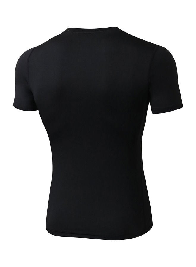 Generic Men Elastic Slim O-Neck Short Sleeves Sport T-Shirt  - Image 2