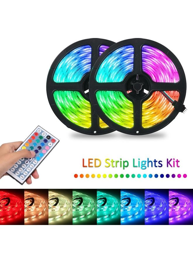 شريط إضاءة مقاوم للماء بإضاءة متعددة الألوان RGB مع جهاز تحكم عن بعد متعدد الألوان 2 x 5متر - Image 1