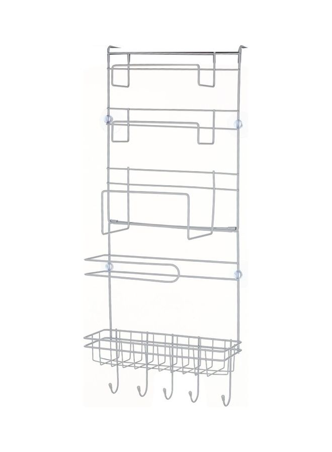 Multi-Layer Fridge Side Shelf Silver/Black 32 x 25 x 19cm - Image 1