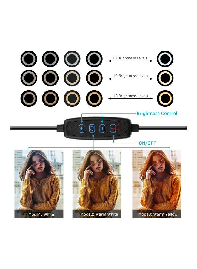 طقم مصباح مكتبي حلقي بإضاءة LED متعدد الألوان - Image 4