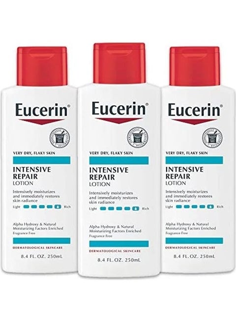 مجموعة لوشن الإصلاح المكثف للبشرة الجافة والمتشققة من 3 عبوات أبيض 3 x 250ملليلتر