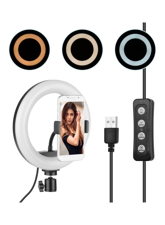 Photography LED Ring Light Set With Stand Black/White - Image 1
