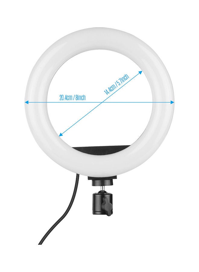 Photography LED Ring Light Set With Stand Black/White - Image 3