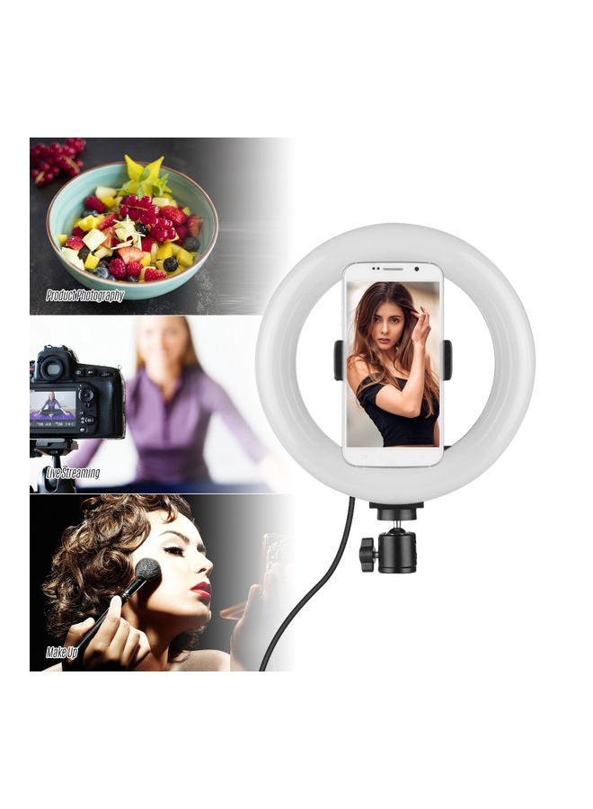 Photography LED Ring Light Set With Stand Black/White - Image 5
