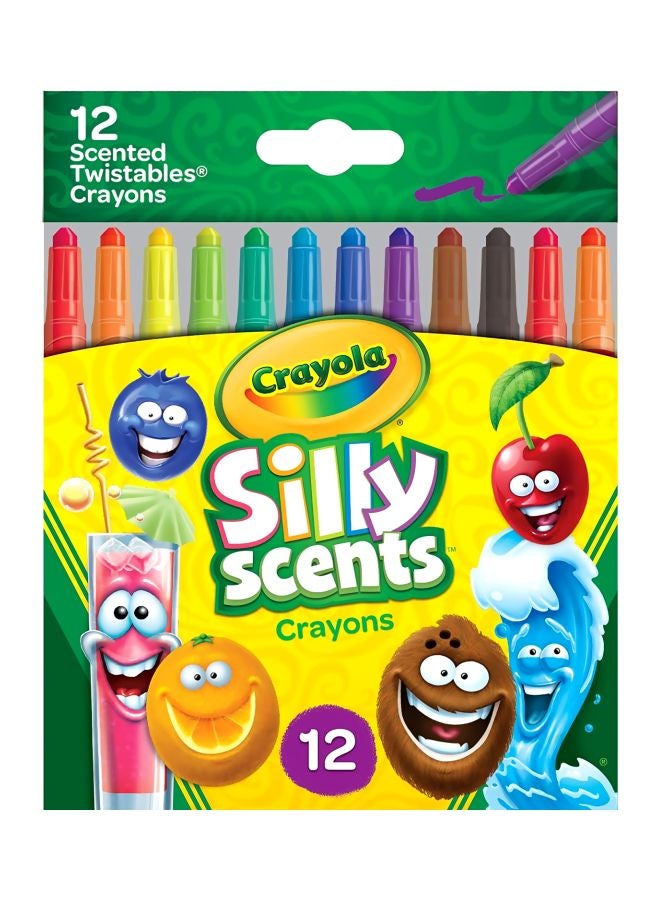Crayola 12-Piece Mini Silly Scented Twistable Crayons Introducing Pineapple - Multicolour 12.4x1.1x15.4cm - Image 2