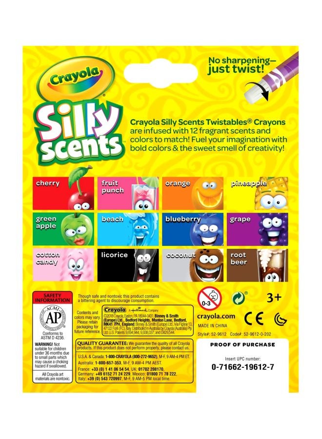Crayola 12-Piece Mini Silly Scented Twistable Crayons Introducing Pineapple - Multicolour 12.4x1.1x15.4cm - Image 3