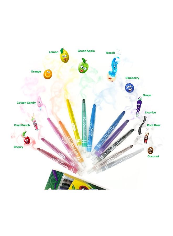 Crayola 12-Piece Mini Silly Scented Twistable Crayons Introducing Pineapple - Multicolour 12.4x1.1x15.4cm - Image 4