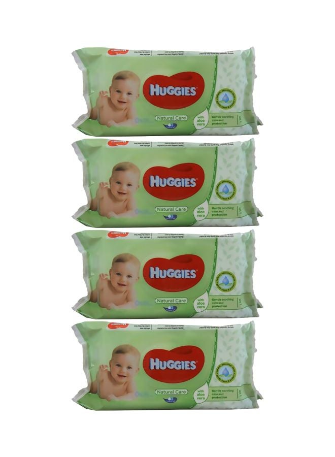 Huggies Natural Care Baby Wipes, 224 Count (2+2 Free) - Skin Loving Natural Fibers, Aloe Vera  - Image 2