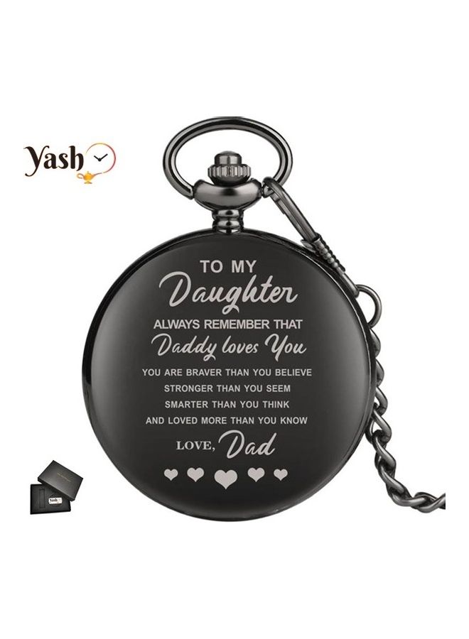 ياش "ساعة جيب كوارتز بطبعة عبارة "I Love You" unisex - Image 2