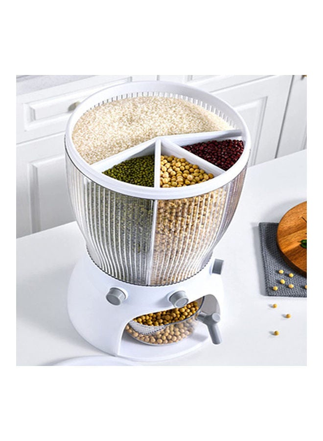 Generic - 4-Grid Food Grain Storage Container White 26.5x26.5x43cm - Image 1