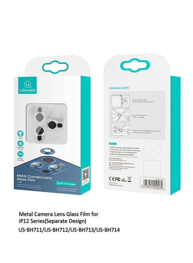 Usams Camera Lens Protector For Apple iPhone 12 Pro Pacific Blue - Image 4