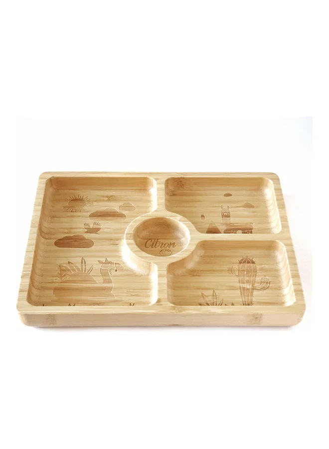 Citron Bamboo Plate + Spoon - Square Yellow