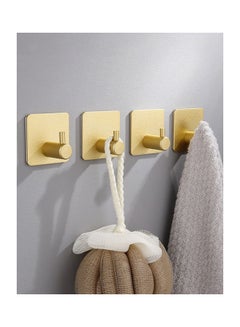 Generic 4-Piece Adhesive Towel Hooks Gold 4.5*4.5cm  - Image 3