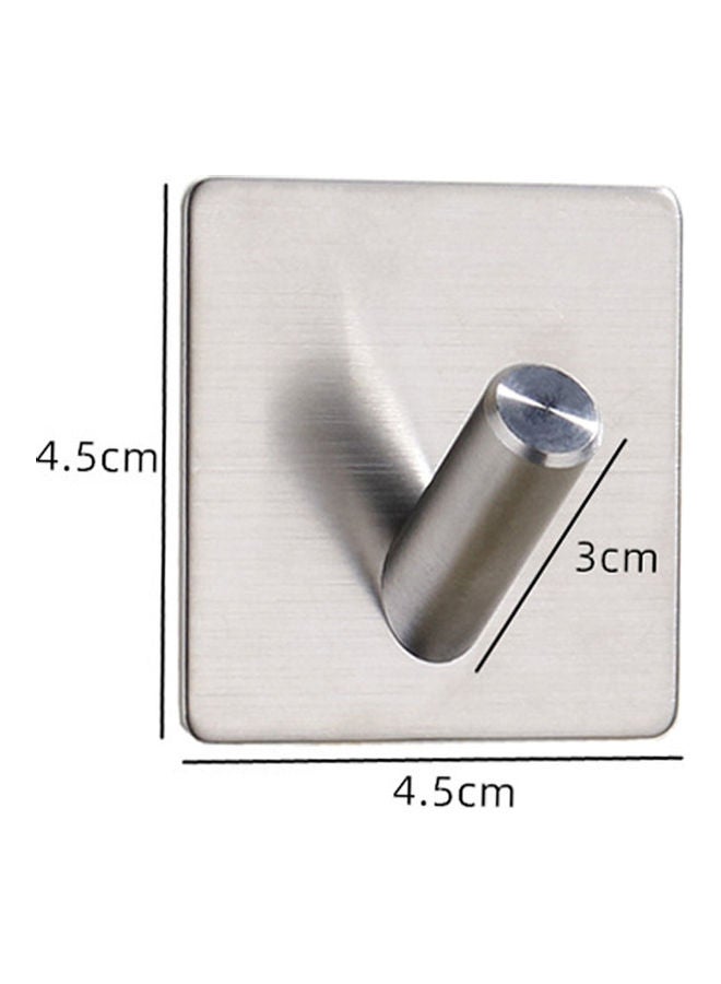 8-Piece Sticky Wall Hanger Hooks Silver 4.5x4.5cm  - Image 2