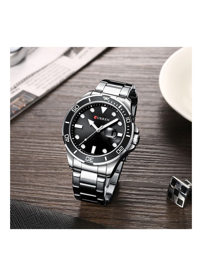 كارين ساعة يد كوارتز بعقارب مقاومة للماء قياس 47 مم - لون فضي للرجال - Image 4