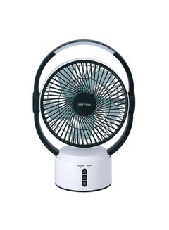 KRYPTON Rechargeable Table Fan With 12-Piece Bright LED Light KNF6293 White  - Image 1