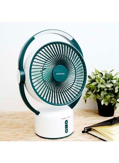 KRYPTON Rechargeable Table Fan With 12-Piece Bright LED Light KNF6293 White  - Image 3