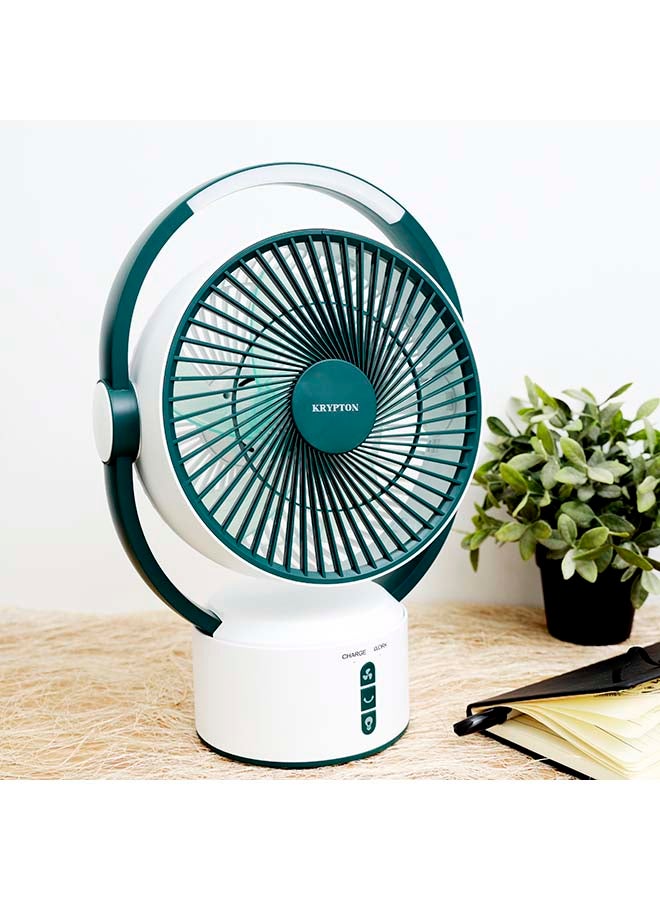 KRYPTON Rechargeable Table Fan With 12-Piece Bright LED Light KNF6293 White  - Image 3