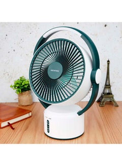 KRYPTON Rechargeable Table Fan With 12-Piece Bright LED Light KNF6293 White  - Image 4