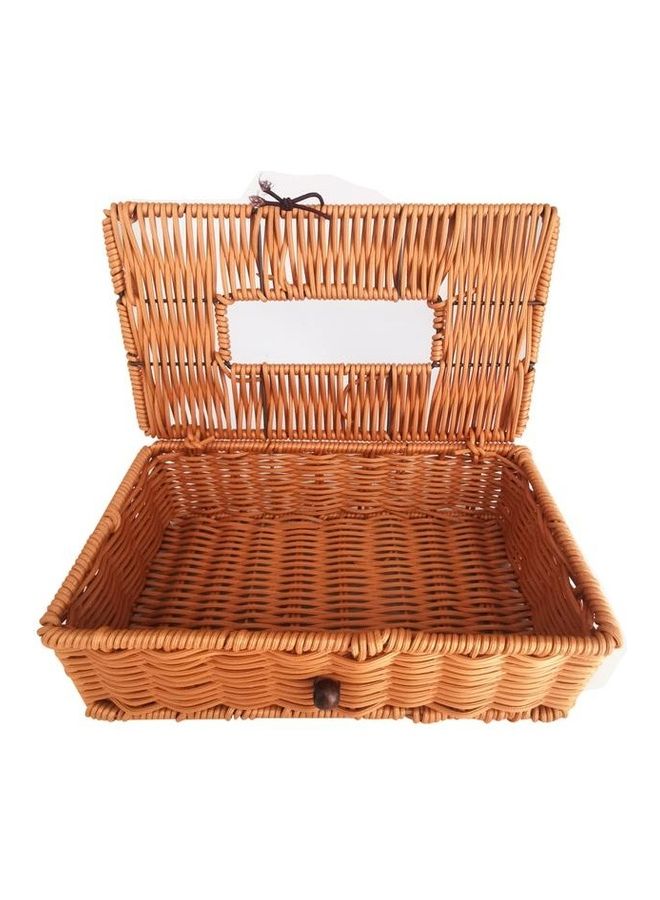 Imitated Rattan Tissue Box Brown 25 x 14cm - Image 2