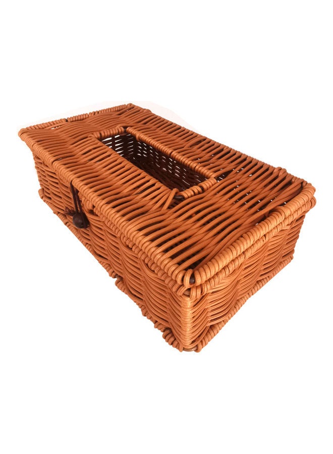 Imitated Rattan Tissue Box Brown 25 x 14cm - Image 4