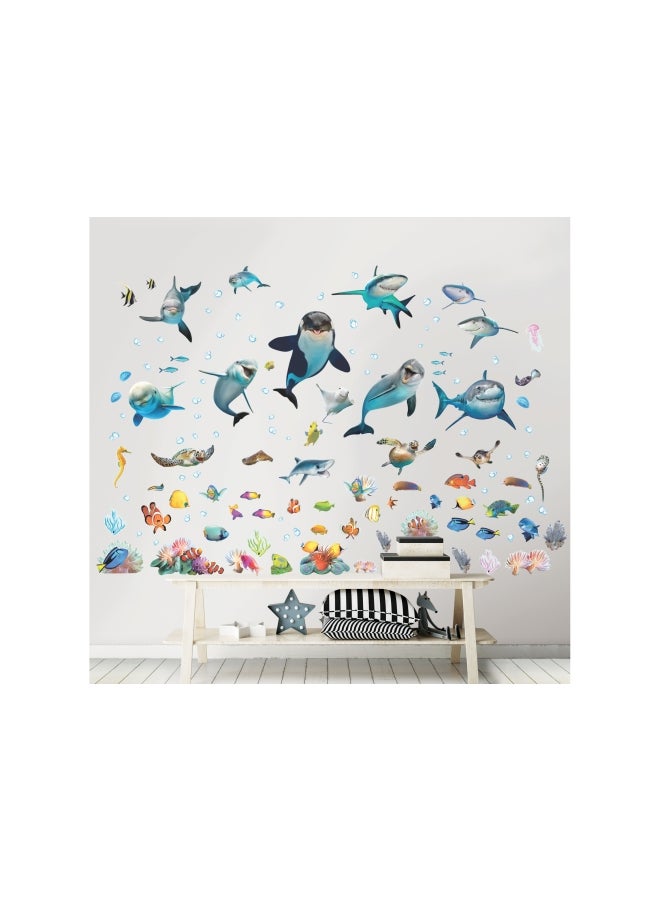 Walltastic 124-Piece Sea Adventure Themed Wall Sticker Set Multicolour - Image 2