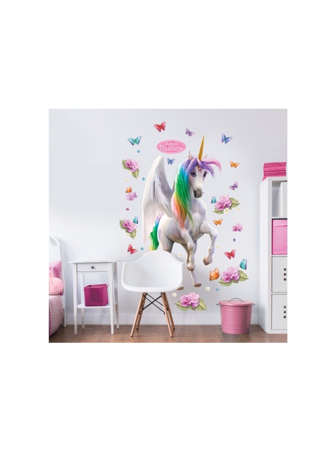 Magical Unicorn Themed Wall Sticker Multicolour
